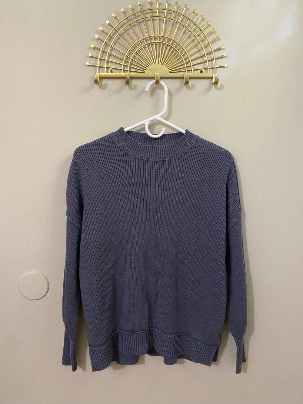 moon & madison Ribbed Knit Sweater in Slate Blue